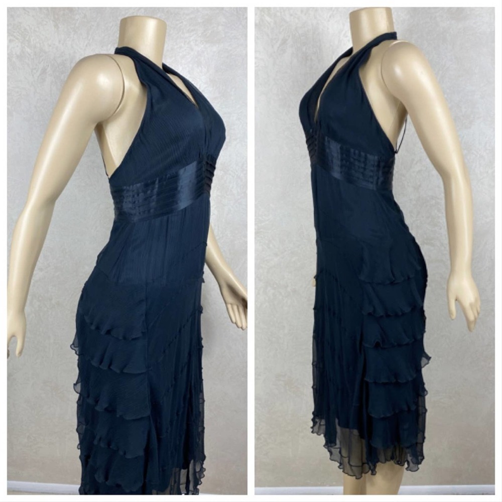 MaxAzria Collection Silk Ruffle Evening Dress - Picture 3 of 6
